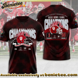 Indiana Hoosiers Football 2026 Rose Bowl Champions 3D Apparel Hoodie - Ver 3