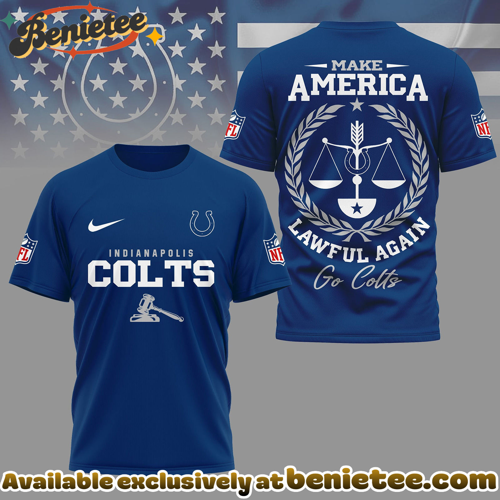 Indianapolis Colts Premium NFL Make America Lawful Again 3D Shirt