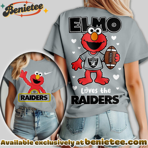 Las Vegas Raiders Premium NFL Elmo Fan 3D Shirt