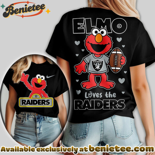 Las Vegas Raiders Premium NFL Elmo Fan 3D Shirt