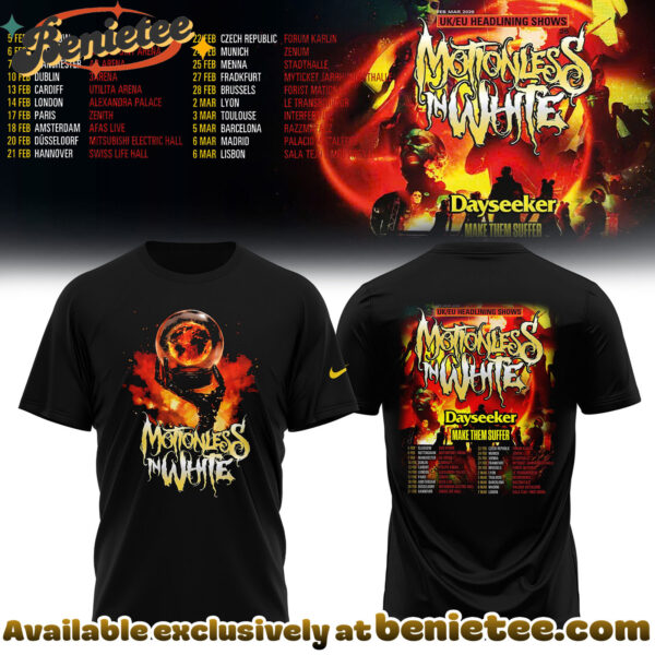 MOTIONLESS IN WHITE - UK EU TOUR DATES 2026 Collection Shirt - Ver 3