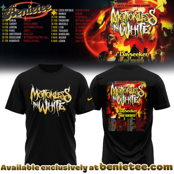 MOTIONLESS IN WHITE - UK EU TOUR DATES 2026 Collection Shirt - Ver 4