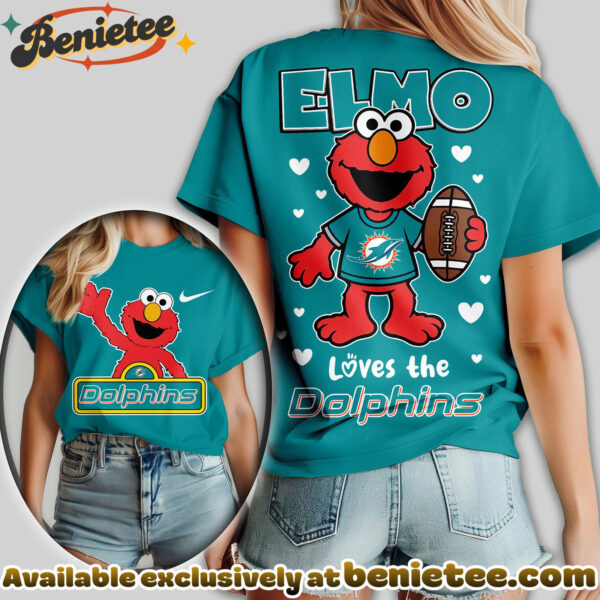 Miami Dolphins Premium NFL Elmo Fan 3D Shirt