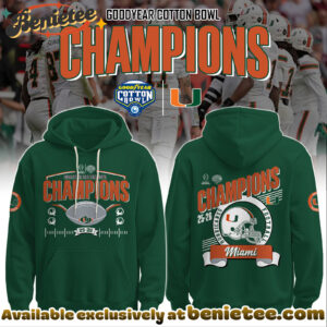 Miami Hurricanes Special Goodyear Cotton Bowl Champions Limited Edition Hoodie
