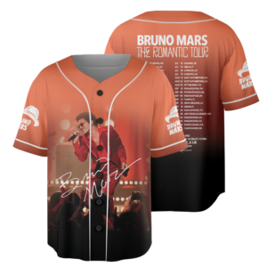 Bruno Mars The Romantic 2026 Music Tour Baseball Jersey, The Romantic Tour 2026 Collection Jersey