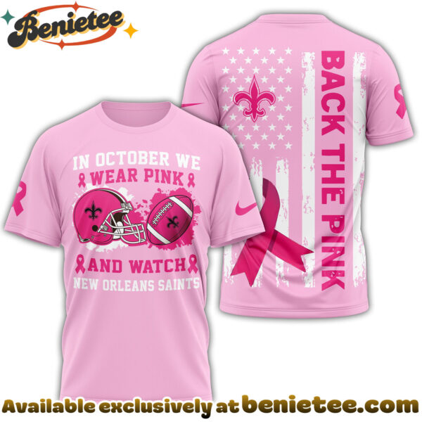 New Orleans Saints Pink Out Breast Cancer T-Shirt