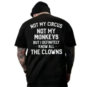 "Not My Circus, Not My Monkeys" T-Shirt, Introvert Boundary Statement Shirt
