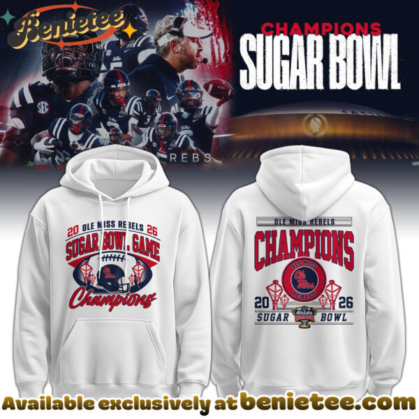 OMR 2026 Allstate Sugar Bowl Champions Hoodie Limited Edition White Hoodie