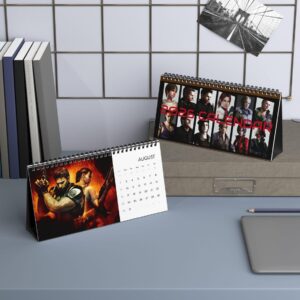Resident Evil 2026 Grid Desktop Calendar, Gamer Desk Planner, Game Room Decor