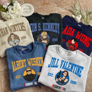 Custom Residence Evil Characters Matching Sweatshirt, Halloween Gamer Shirt, Gift For Horror Game
