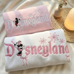 Embroidered Mickey And Minnie Couple Sweatshirt, Matching Sweethearts Nite Sweater, Valentines Couple Mouse Sweatshirt