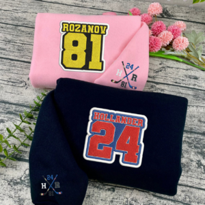 Embroidered Team Hollanov Sweatshirt, Hockey Romance Sweatshirt, Heated Rivalry Merch, LGBT Hockey Fan Gift
