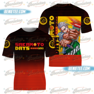 Sakamoto Days 3D T-Shirt, Bootleg Manga Style, 90s Japanese Anime