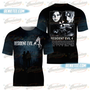 Retro 90's Biohazard Resident Evil 3D Tee, Leon Kennedy T-shirt, Resident Evil Horror Gaming Shirt