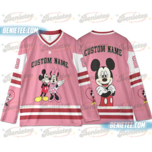 Custom Mickey Mouse Hockey Jersey, Personalized Disney Hockey Shirt, Classic Cartoon Team Outfit, Matching Family Disney Hockey