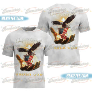 4th of July Toddler 3D Shirt, Patriotic Eagle Natural Tee, One Nation Under God T-shirt
