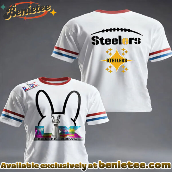 Pittsburgh Steelers Benito Bowl Retro Ringer T-Shirt - Ver 2
