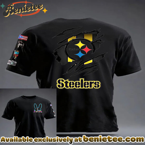 Pittsburgh Steelers Ripped Logo Graphic T-Shirt
