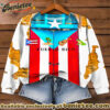 Puerto Rico Boricua Printed Long Sleeve Casual Top