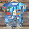 Puerto Rico Clipart Printed Crew Neck T-shirt