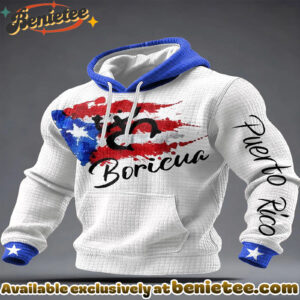 Puerto Rico Flag Art Printed Hoodie