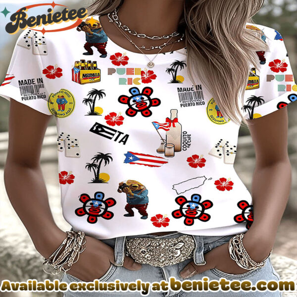 Puerto Rico Singer Printed Crew Neck T-shirts - Ver 4