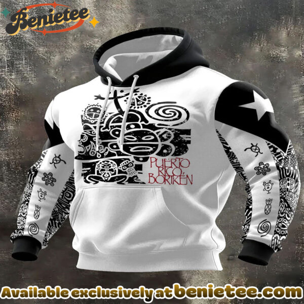 Puerto Rico Taino Proud Art Printed Hoodie