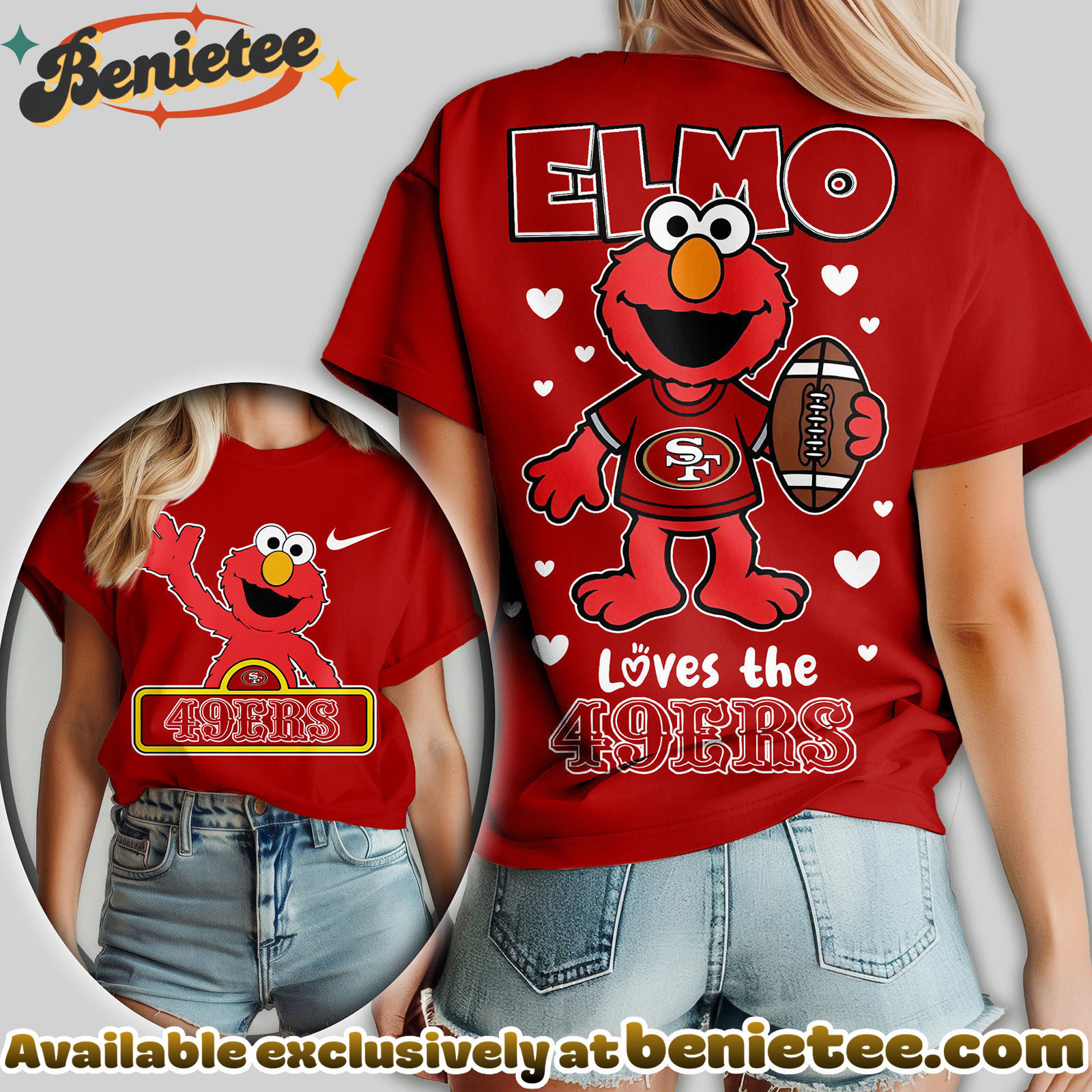 San Francisco 49ers Premium NFL Elmo Fan 3D Shirt