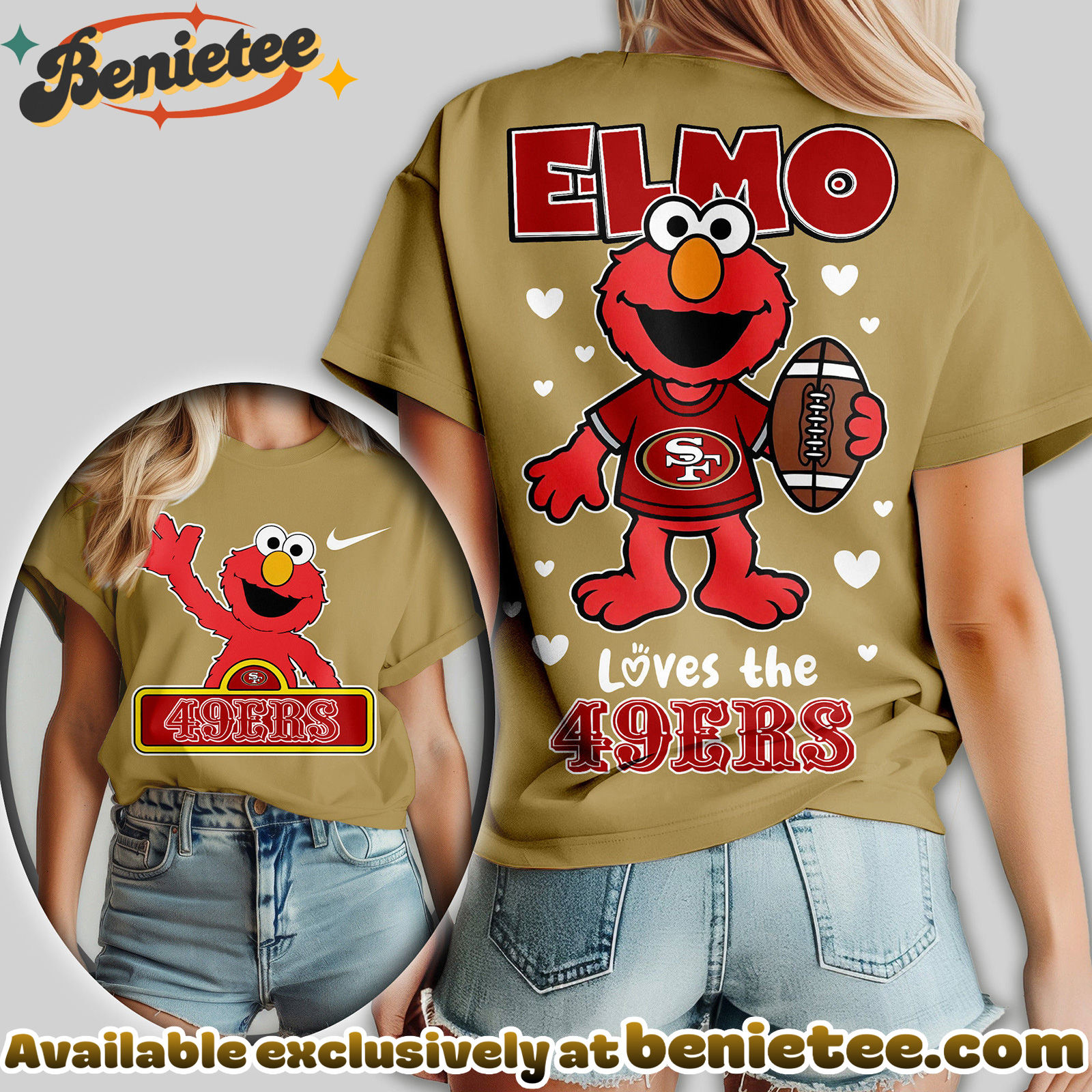 San Francisco 49ers Premium NFL Elmo Fan 3D Shirt