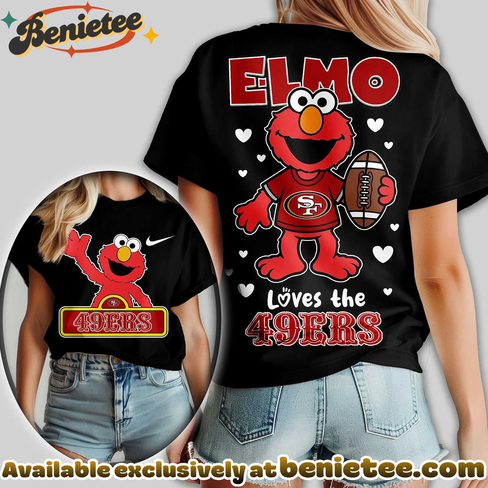 San Francisco 49ers Premium NFL Elmo Fan 3D Shirt