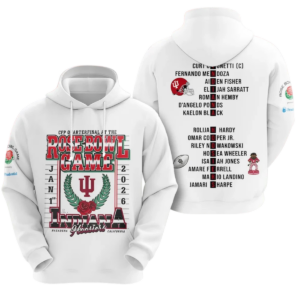 Hoosiers Football 2026 Rose Bowl 3D Apparel Hoodie