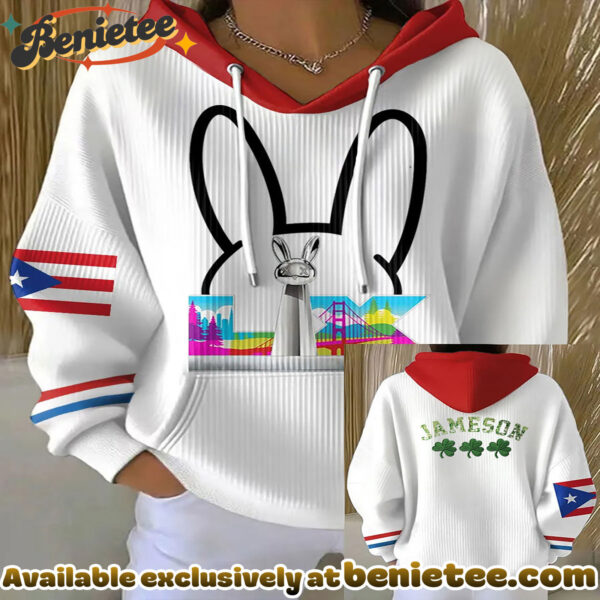 St. Patrick'S Day And Bad Bunny Print Casual Hoodie With Pockets
