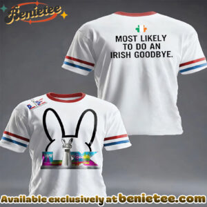 St. Patrick'S Day Most Likely To Do An Lrish Goodbye And Bad Bunny Print Casual Crew Neck T-Shirt - Ver 2