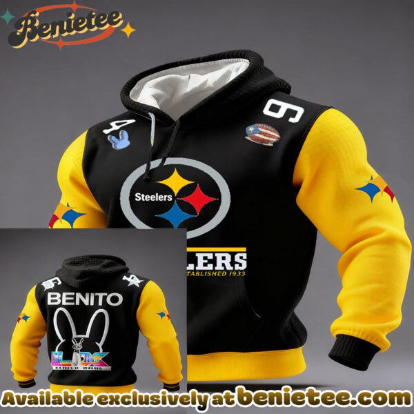 Steelers And Bad Bunny Collaboration Unisex Hoodies - Ver 2