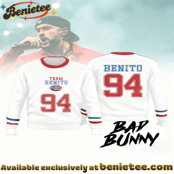 Super Bowl And Bad Bunny Crewneck Color-Block Sweatshirt