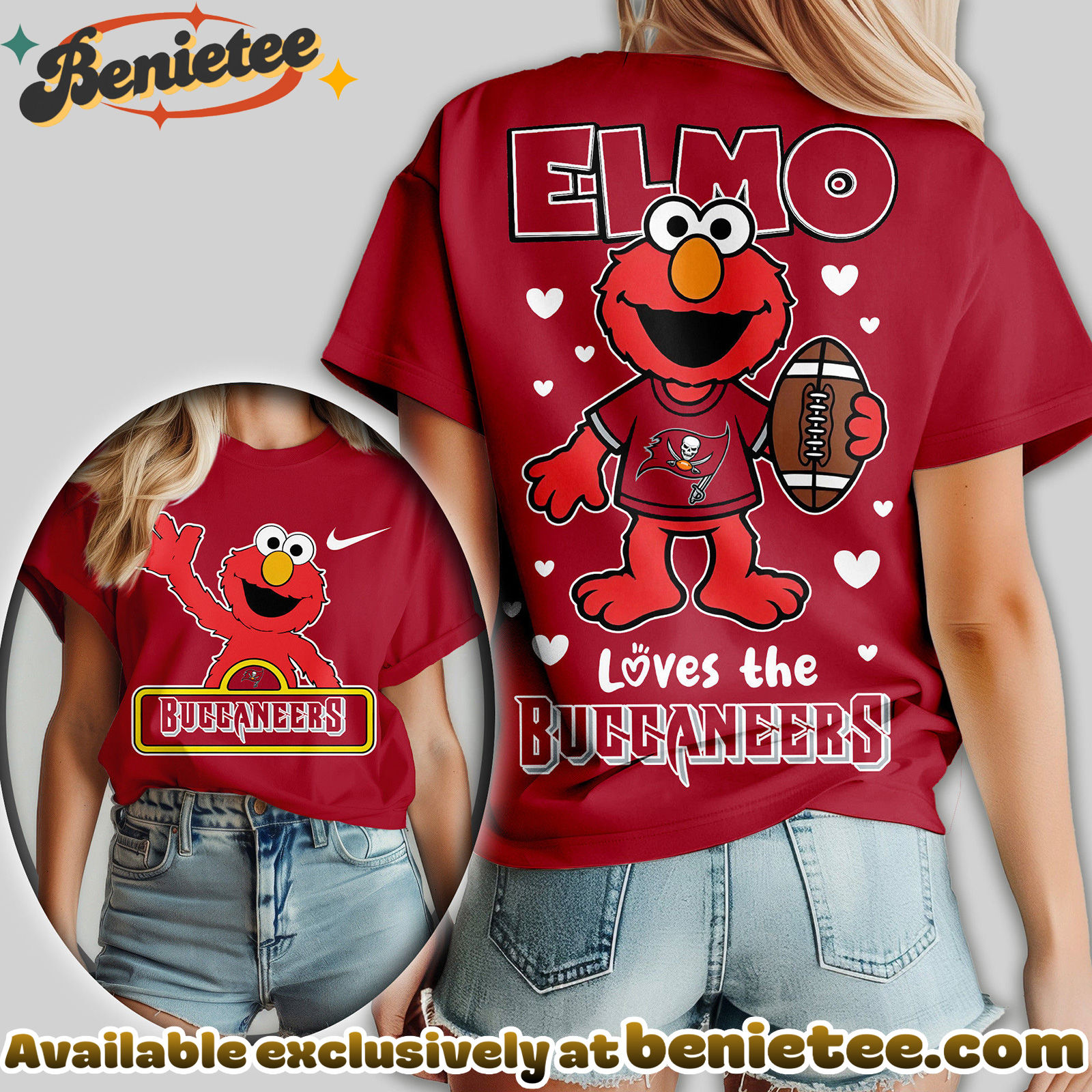 Tampa Bay Buccaneers Premium NFL Elmo Fan 3D Shirt