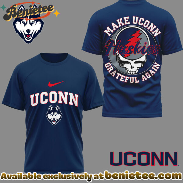 UConn Huskies Premium NCAA Grateful Game Day 3D Shirt Hoodie - Ver 3