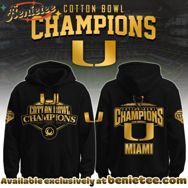 UM Hurricanes Football Cotton Bowl Champions Special Hoodie Limited Edition Hoodie