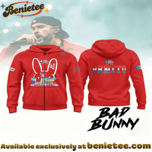 Unisex Casual Super Bowl And Bad Bunny Hooded Jacket