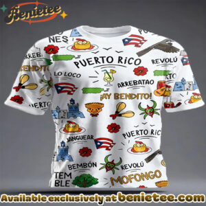 Unisex Puerto Rico Art Printed T-shirt