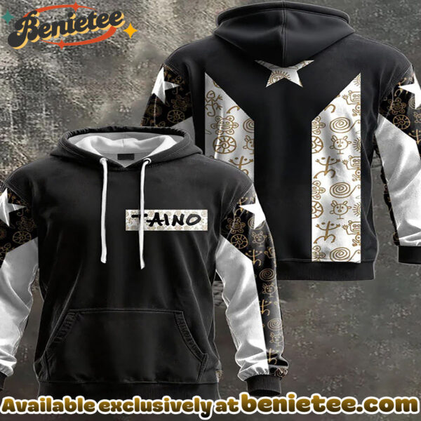 Unisex Puerto Rico Taino Proud Art Printed Hoodie