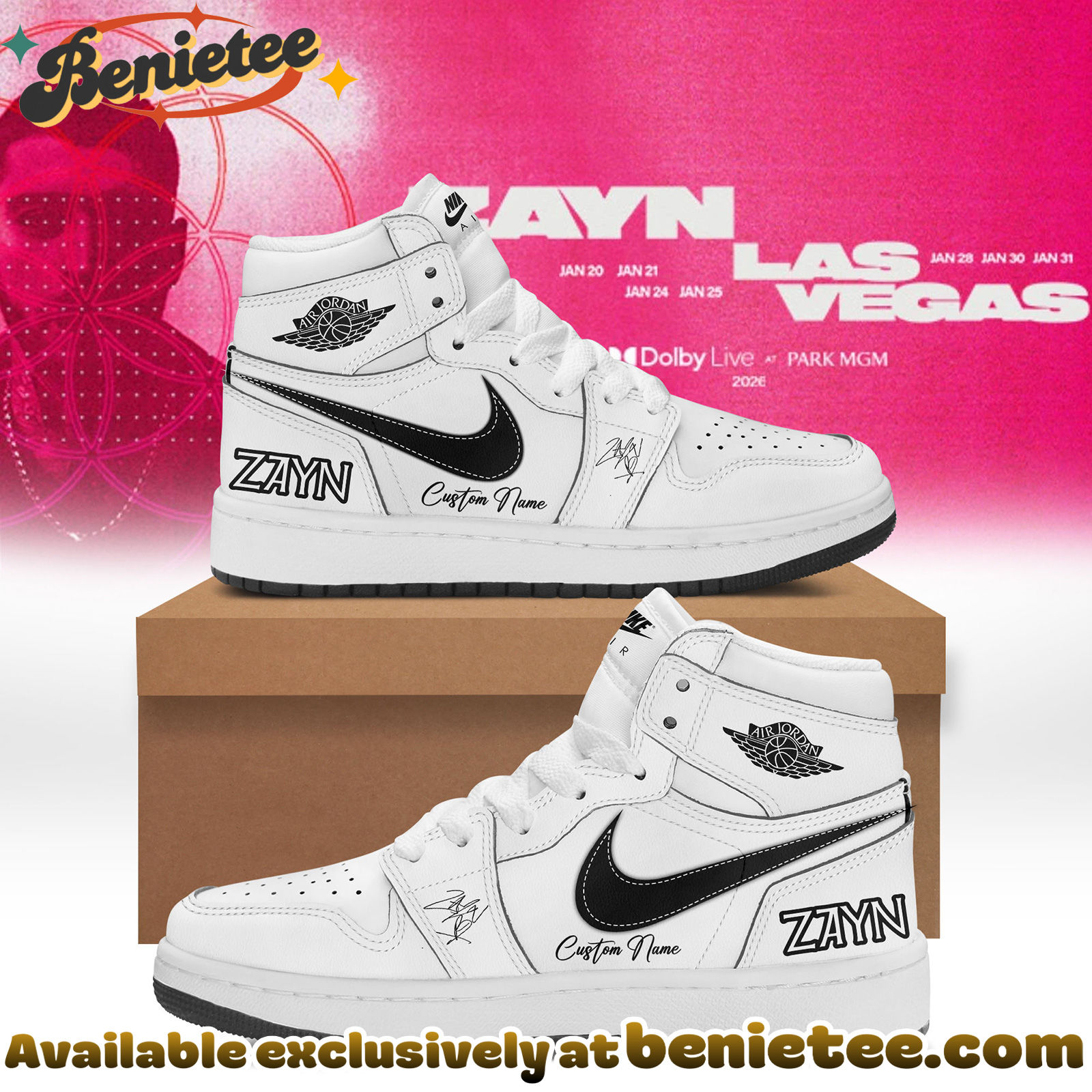 Zayn Live in Las Vegas signature Shoes Air Jordan 1 - Ver 3