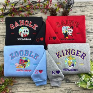 Embroidered The Amazing Digital Circus Sweatshirt, Birthday Party Tshirt, Family Birthday Party, Gift for Birthday