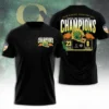Oregon Duck 2026 Orange Bowl Champions 3D Black T-Shirt