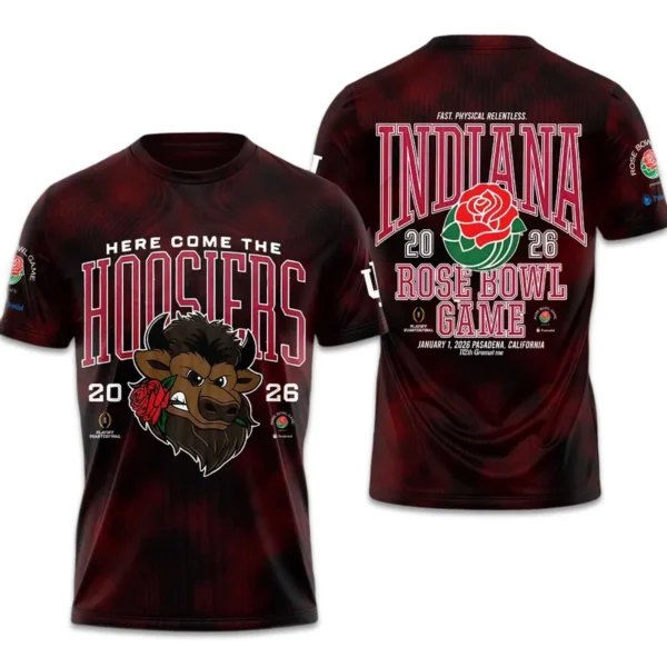 Indiana Hoosier Football 2026 Rose Bowl 3D T-shirt