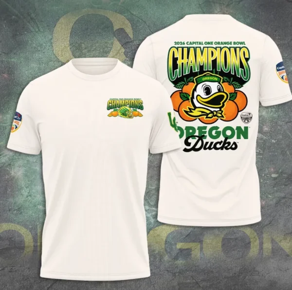 Oregon Duck 2026 Orange Bowl Champions 3D Unisex T-Shirt
