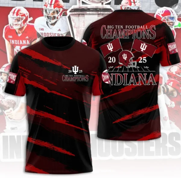 Indianaa Hoosier1 Football 3D T-Shirt Unisex Fullsize Xs-5Xl