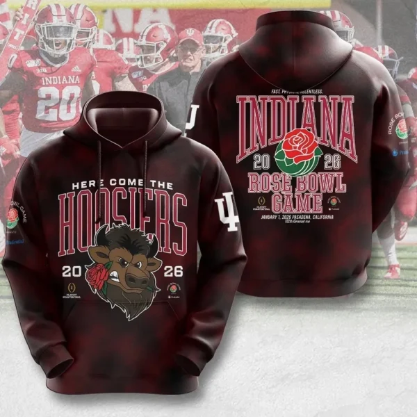 Hoosiers Football 2026 Rose Bowl 3D Apparel Hoodie