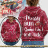 Alabama Crimson Tide Premium NCAA Messy Bun Game On 3D Hoodie, Sweatshirt, Tshirt