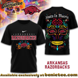 Arkansas Razorbacks Premium NCAA Day of the Dead 3D Tshirt, Sweatshirt, Hoodie